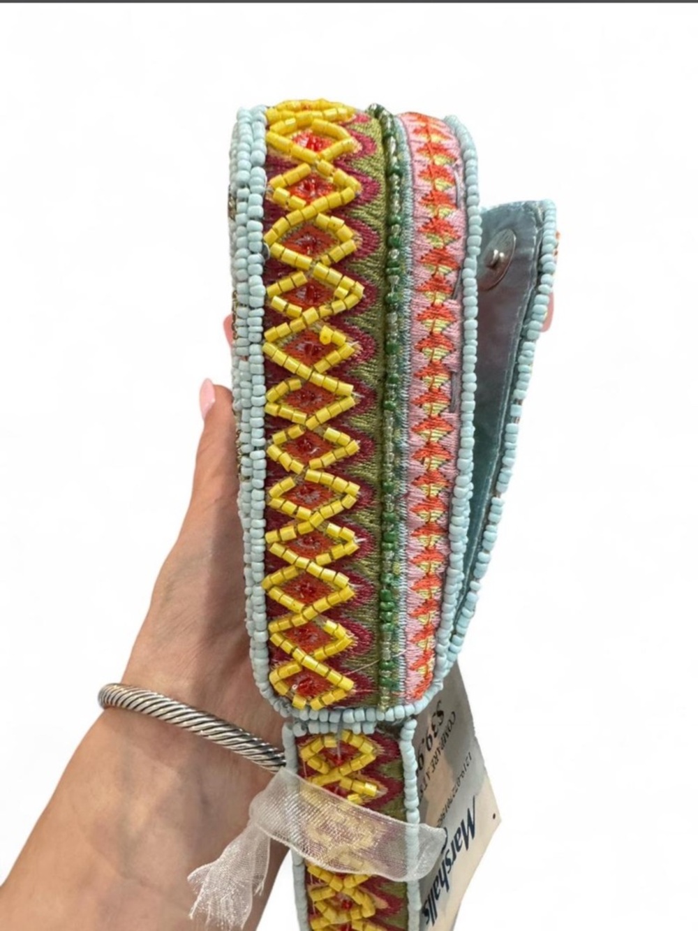 Made in India Tropical Flower Beaded Bag - Picture 5 of 8